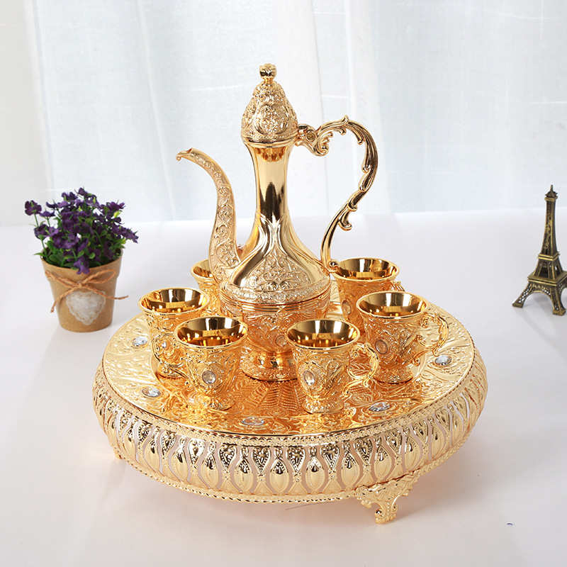 新款小号花纹酒壶分酒器家用饮酒具高盘带钻聚会专用分酒水器皿