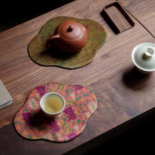 香云纱茶壶垫小型壶承双面干泡垫家用泡茶功夫茶具零配件禅意茶道