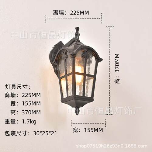 跨境欧复古LED式外户外人体感古罗马壁应灯室别墅庭壁院外墙壁灯