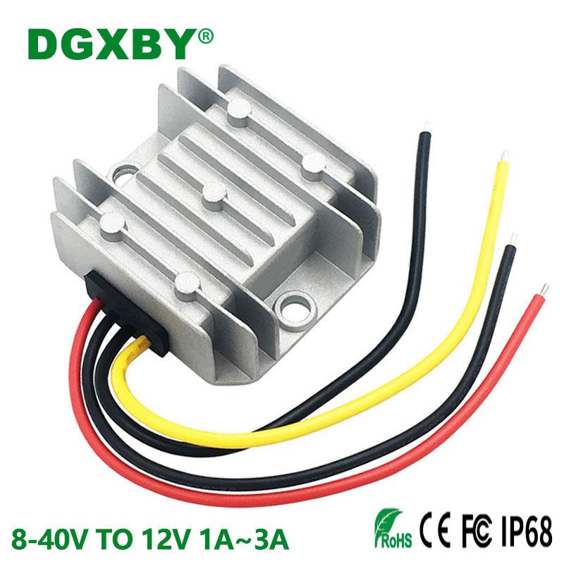8-40V转12V1A2A3A直流电源转换器12V转12V自动升降压车载稳压模块