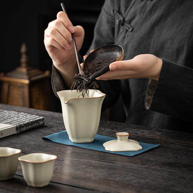 汝窑旅行茶具套装便携式一壶二杯快客杯酒企伴手礼泡茶具商务礼品