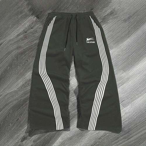 Regular Fit Star & Letter Print Sweatpants Casual Comfy