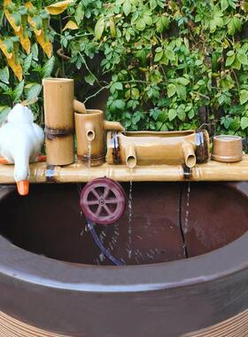 陶瓷圆形鱼缸造景循环流水器摆件过滤增氧配件彷竹子竹筒搭配配件