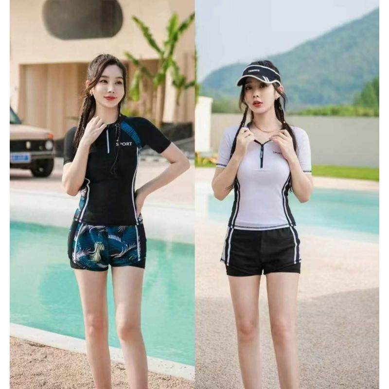 游泳衣女士2024新款分体专业运动大码保守遮肚游泳馆专用泳装