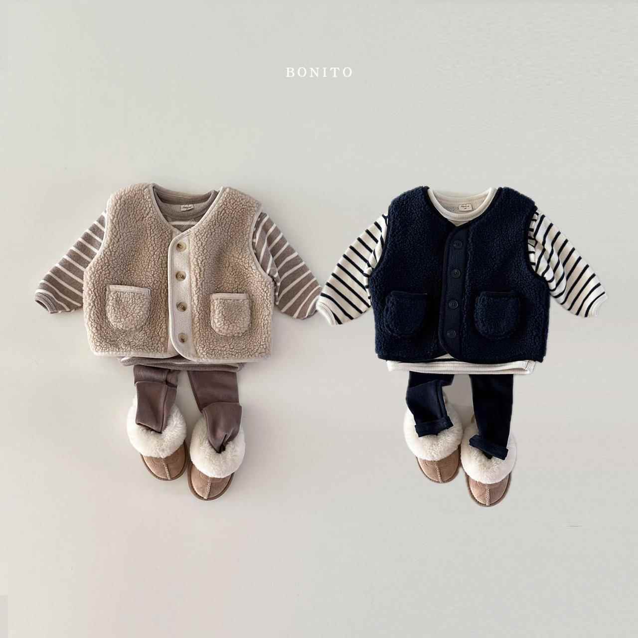 婴幼儿秋冬款衣服男女童马甲宝宝秋冬装韩版童装婴儿条纹加绒套装
