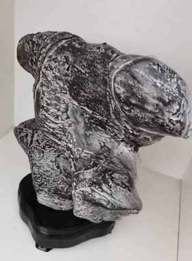 新中式灵璧石摆件客厅办公室书房家居装饰品玉石工艺品