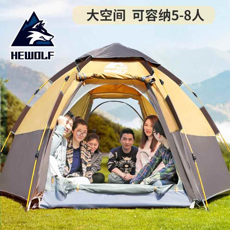 跨境爆款露营帐篷户外防蚊防晒全自动帐便携营帐篷大六角帐篷