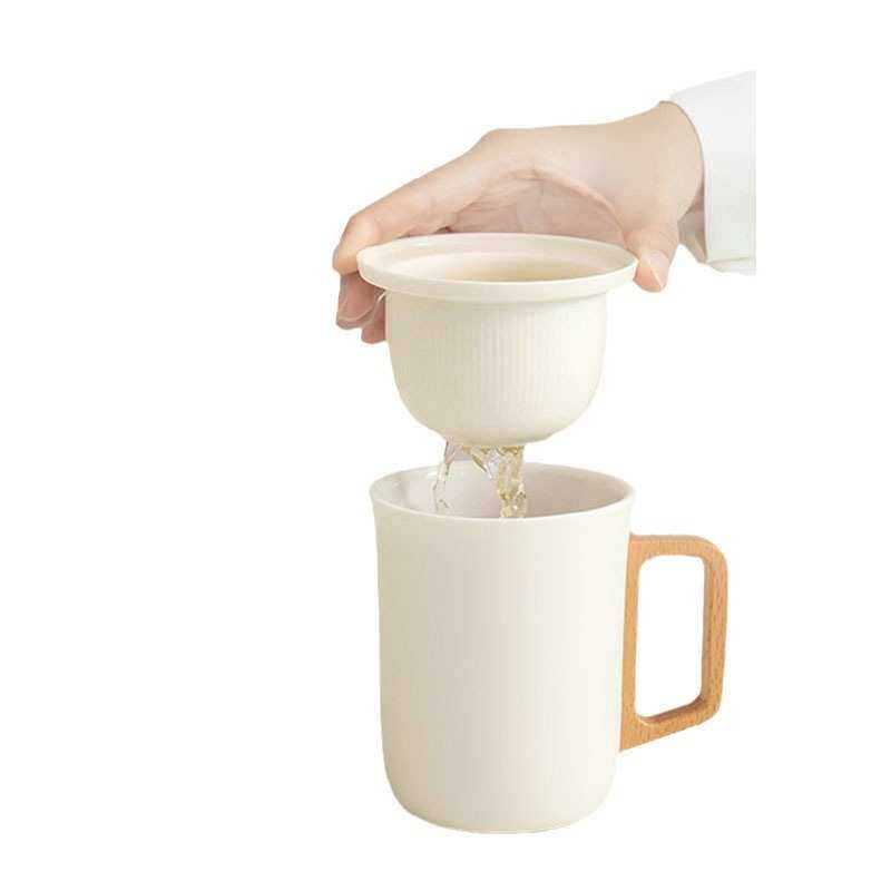 高颜值文创办公杯礼品茶水分离茶泡茶杯子送礼陶瓷水杯定制伴手礼