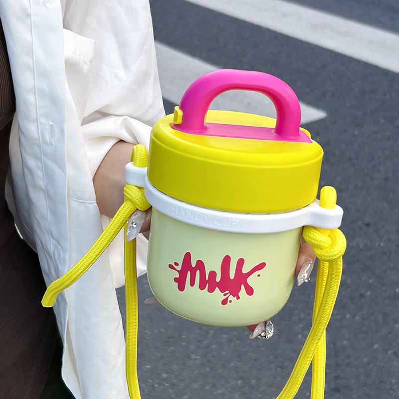 新款ins571风316不锈钢保温杯杯便携吸管水生可爱儿高颜童值女学