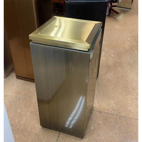 方GPX-7C酒店饭店方形密封摇摆盖商场砂金钢大理石垃圾桶果皮箱