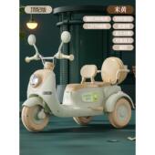 高档儿小童电动车摩托车男动女宝宝三轮车可坐人玩遥控双驱具孩电