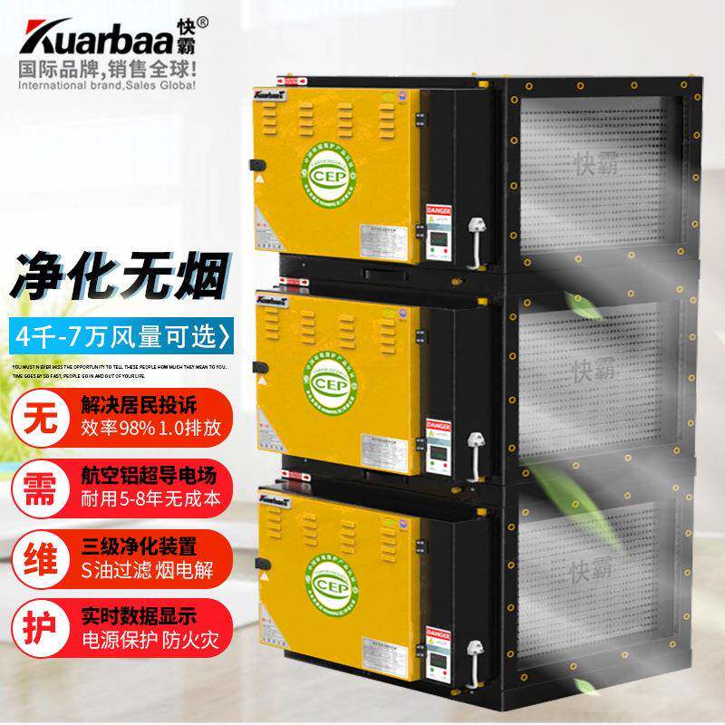 快霸油烟净化器商用烟雾除味一体机餐饮酒店烟罩过滤器14000风量