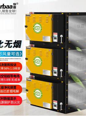快霸油烟净化器商用烟雾除味一体机餐饮酒店烟罩过滤器14000风量