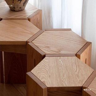 北欧香樟木凳子叠放餐凳家用客厅方凳现代简约化妆矮凳板凳餐桌