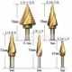 6pc铝盒英制镀钛三角柄螺旋槽高速钢阶梯钻宝塔钻 中心冲开孔组套