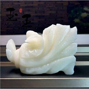 厂家直销阿富汗玉白菜摆件白玉办公酒柜装饰品大白菜摆件商务礼品
