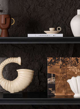 高级感复古组合软装饰品摆件中古玄关客厅餐厅侘寂风壁龛陶瓷摆饰