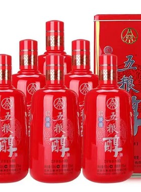 2015年50度五粮醇红淡雅500ml*6瓶浓香型 铁盒装 纯粮酿造
