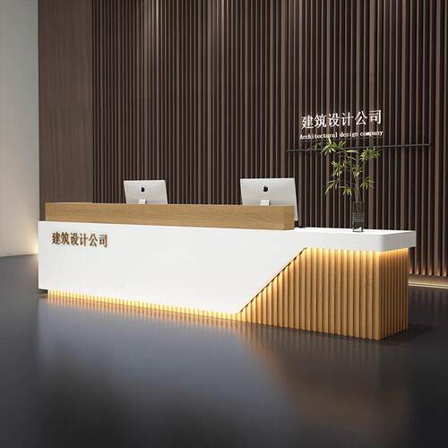 公司前台接待工作台烤漆成品收银台高端办公家具服务台吧台迎宾台