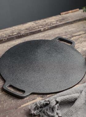 Cast iron griddle pan commercial gas flat pancake pan titani