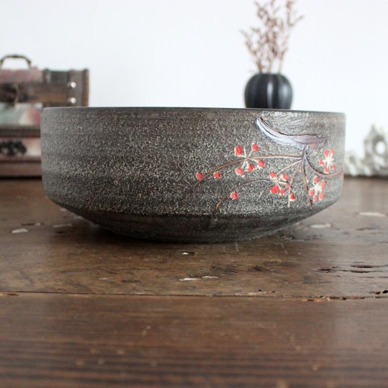 高档景德镇陶瓷缸乌龟花缸仿石雕刻梅陶艺艺茶茶鱼洗多肉一叶莲花