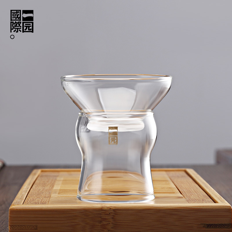 一园国际 玻璃茶漏创意滤茶器 茶叶过滤网 功夫茶具配件茶隔漏斗