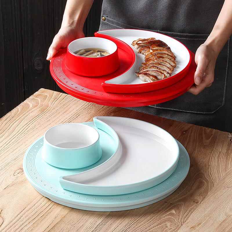 密324餐具月亮盘子组胺合月牙拼盘餐具套装创个仿性瓷菜盘商用碟