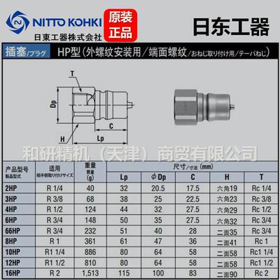 日东工器 NITTO KOHKI 快速接头HSP系列 10HP 10HS
