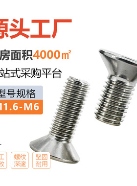 厂家销304不-锈钢沉头内六角螺钉螺栓M直1.6RKA螺M6平头内六角丝