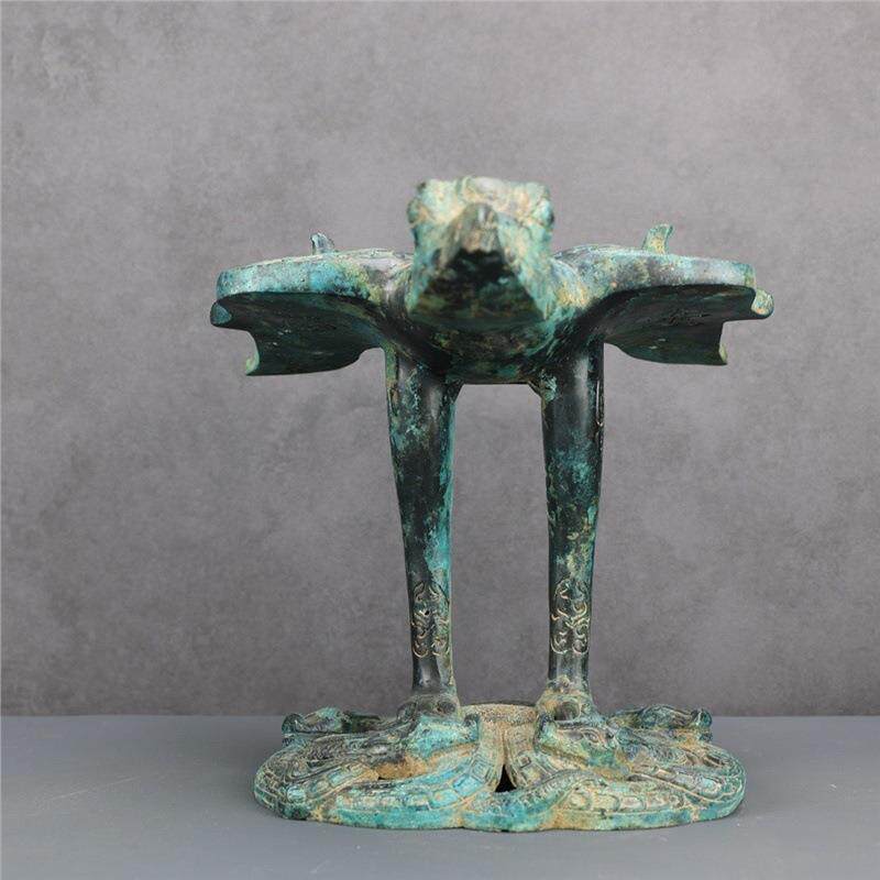 古青铜器鸟型双翼神兽瑞兽怪兽展翅扑蛇鹰纯铜摆件铜祥德制作