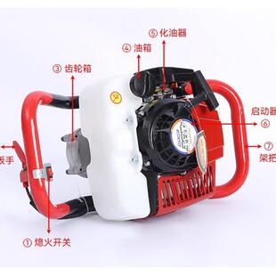 植桩机 地钻机2冲4冲大功率挖坑打洞打桩种植钻孔便携式