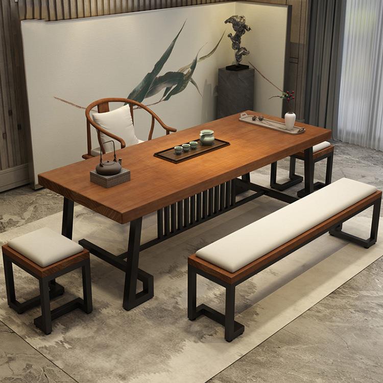 新中式茶桌全套家用客厅禅意泡茶桌椅组合酒店办公室接待实木茶台