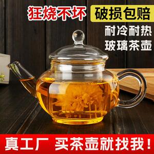 淹木单人250ml耐热高温玻璃迷你花茶泡茶壶透明功夫茶具小号茶壶