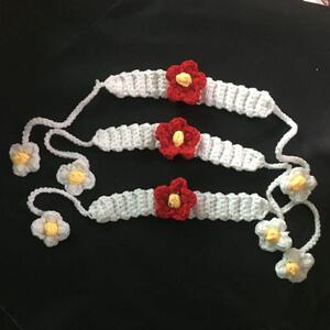 送你一朵小红花手工钩织diy手环编织材料包情侣生日礼物发夹发卡