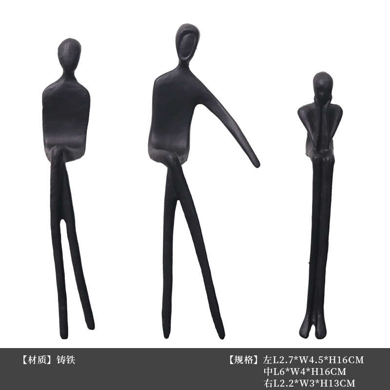 软家居坐姿客厅女神摆件铸铁轻装饰品后现代卧室人物奢样板间别墅