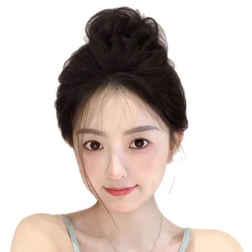 真发丸子头假发圈蓬松自然花苞头懒人盘发发髻网红假丸子假发包女