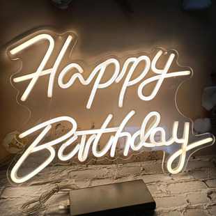 创意字母灯happy birthday汽车后备箱生日装饰布置车载灯牌霓虹灯