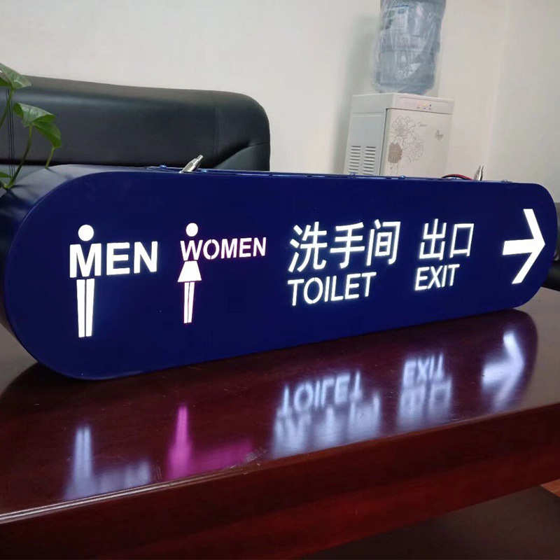 商场吊牌灯箱医院超市指示牌悬挂双面镂空灯箱不锈钢发光灯箱制作