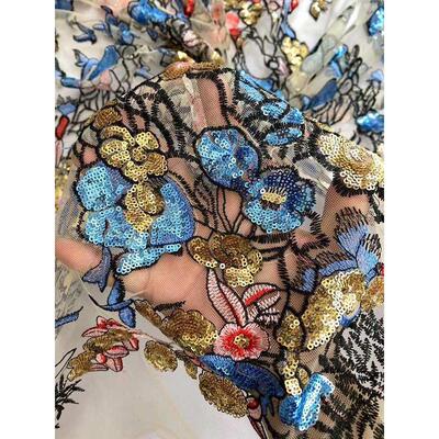 绣花刺绣 新款面料百花珠网高档厂家直销纱蕾丝花边立体重工连藤