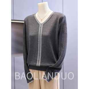 妈妈春秋装长袖T恤中年女装洋气条纹上衣中老年气质新款打底小衫