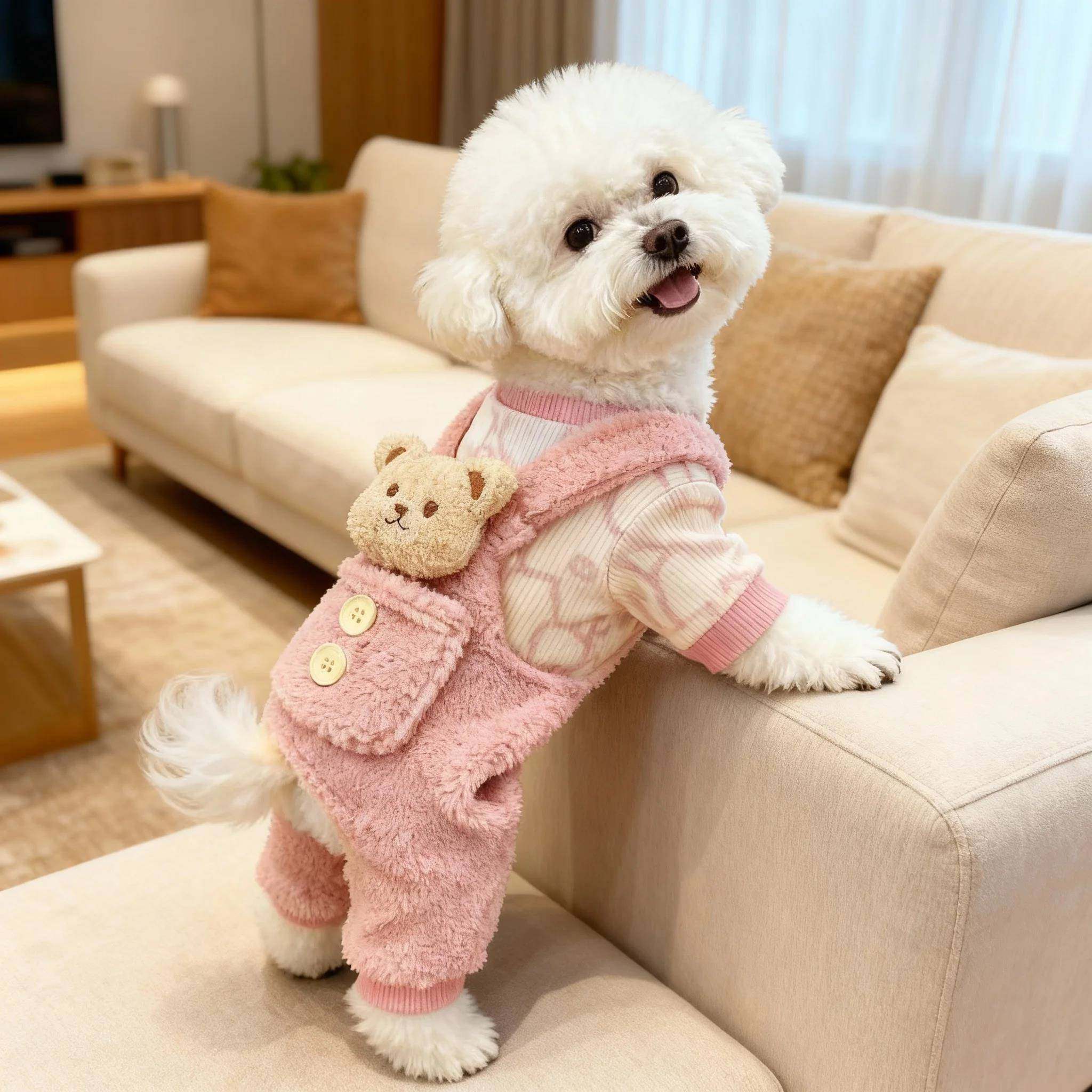 狗狗衣服小型犬秋冬装新款加厚保暖棉衣泰迪比熊博美小狗宠物背带