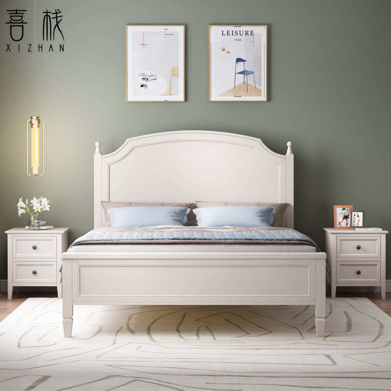 男孩儿童全米米白35公主51.1床.1单人床床女孩.实木简约2美式9qxc