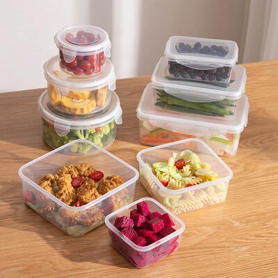 Refrigerator storage fresh-keeping box, plastic microwave-re