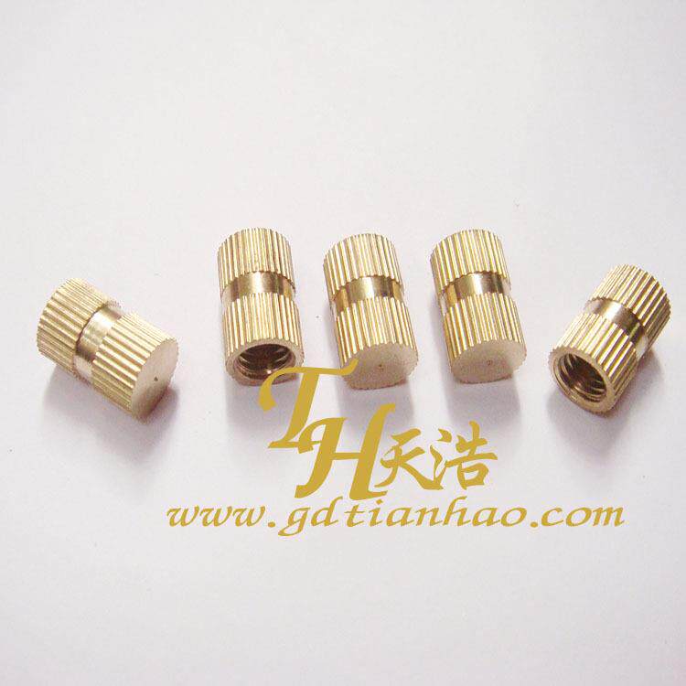 不通孔铜滚花螺母 M5 密底封口 注塑专用 易装难松 稳固性能好