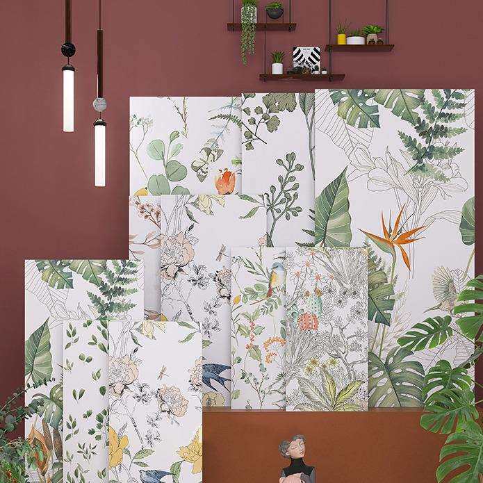 法式连纹花砖600x1200奶油风卫生间瓷砖绿色墙裙花片厕所玄关