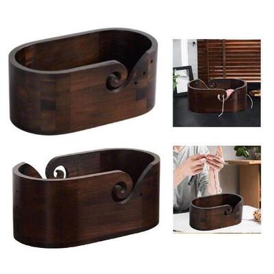 Yarn Bowl Sturdy Wooden Yarn Holder Dispenser for