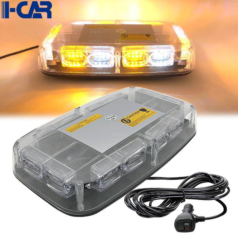 48led汽车吸顶爆闪灯迷你短排警示灯强磁吸盘频闪光车顶灯12-24v