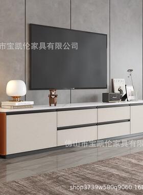 HAZ马鞍柜皮茶几电视组合用小户型客厅储物实木柜新款奶油风家地