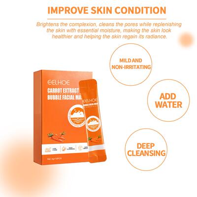 EELHOE Carrot Cleansing Bubble Mask - Cleanses Blackheads, R