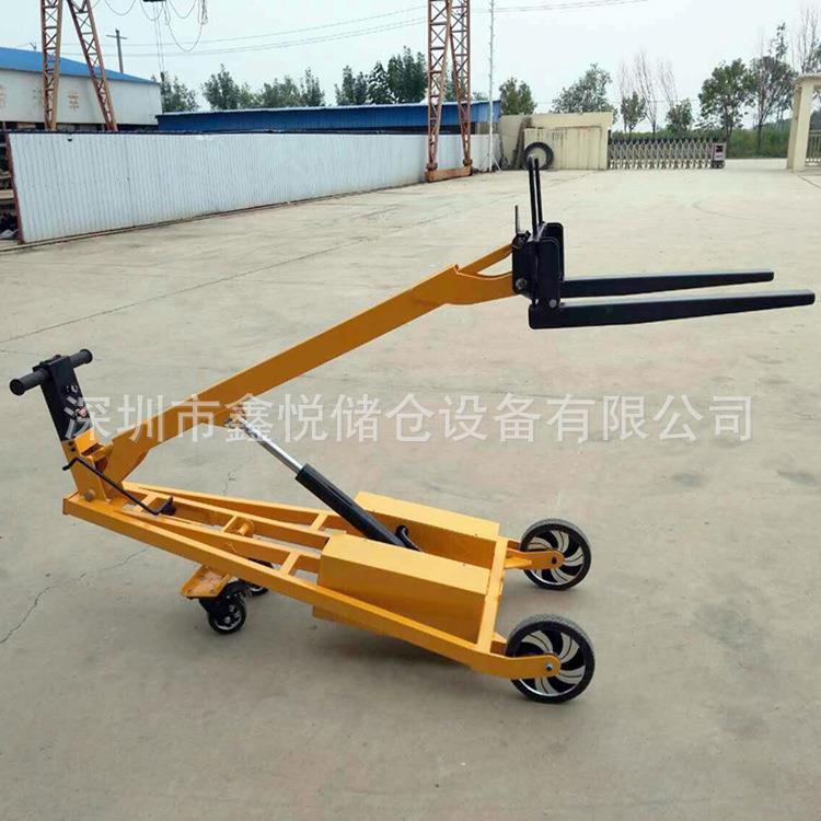 手推式可折叠吊臂装卸车轻型吊臂升降电动叉车手推式曲臂车